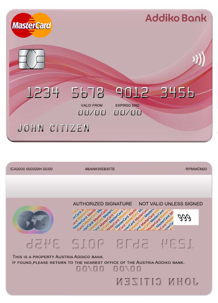 Austria  Addiko bank mastercard